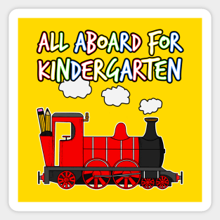 All Aboard For Kindergarten Steam Train (Red) Sticker